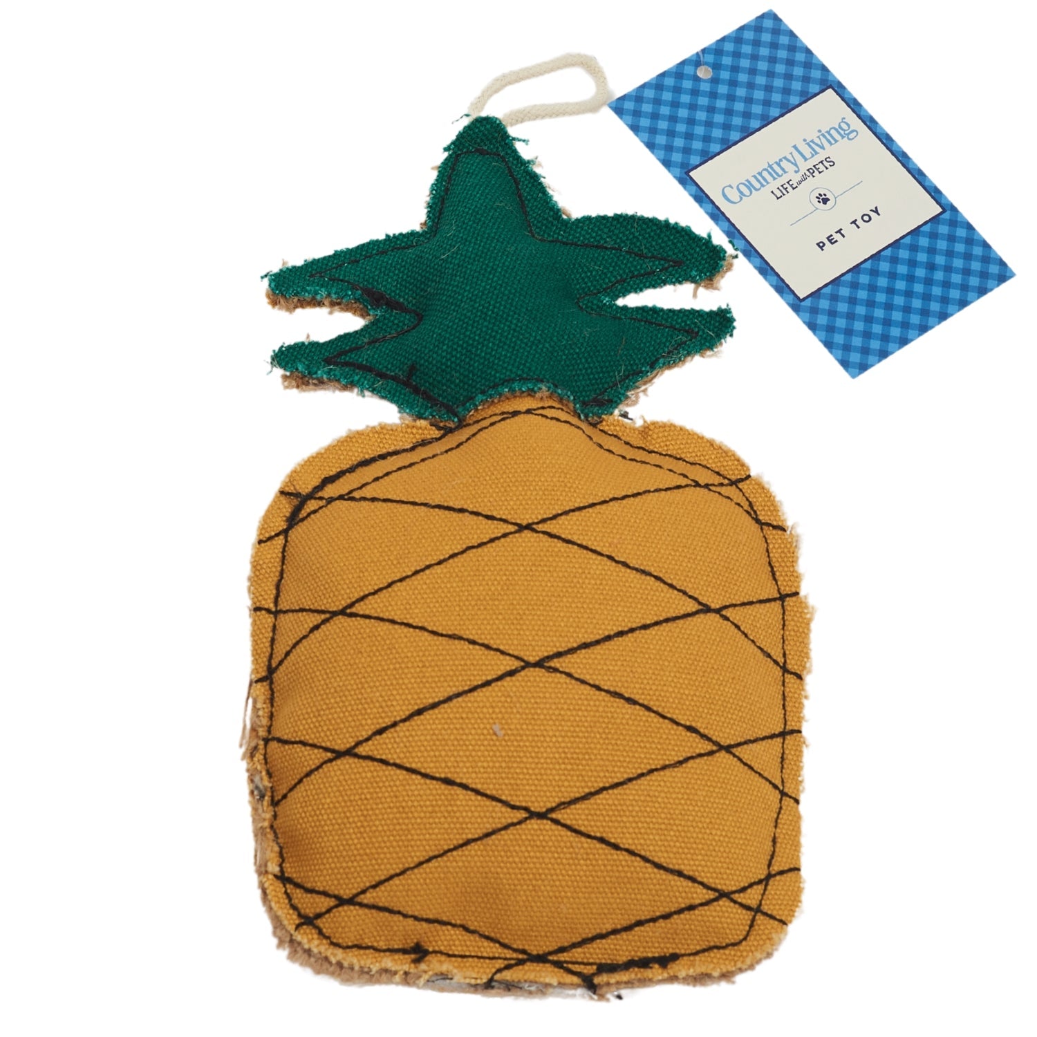Country Living Canvas & Jute Pineapple Dog Chew Toy