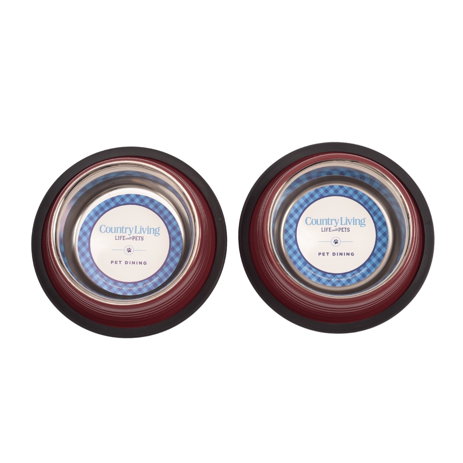 Country Living Non-Slip Pet Bowls – Merlot Red
