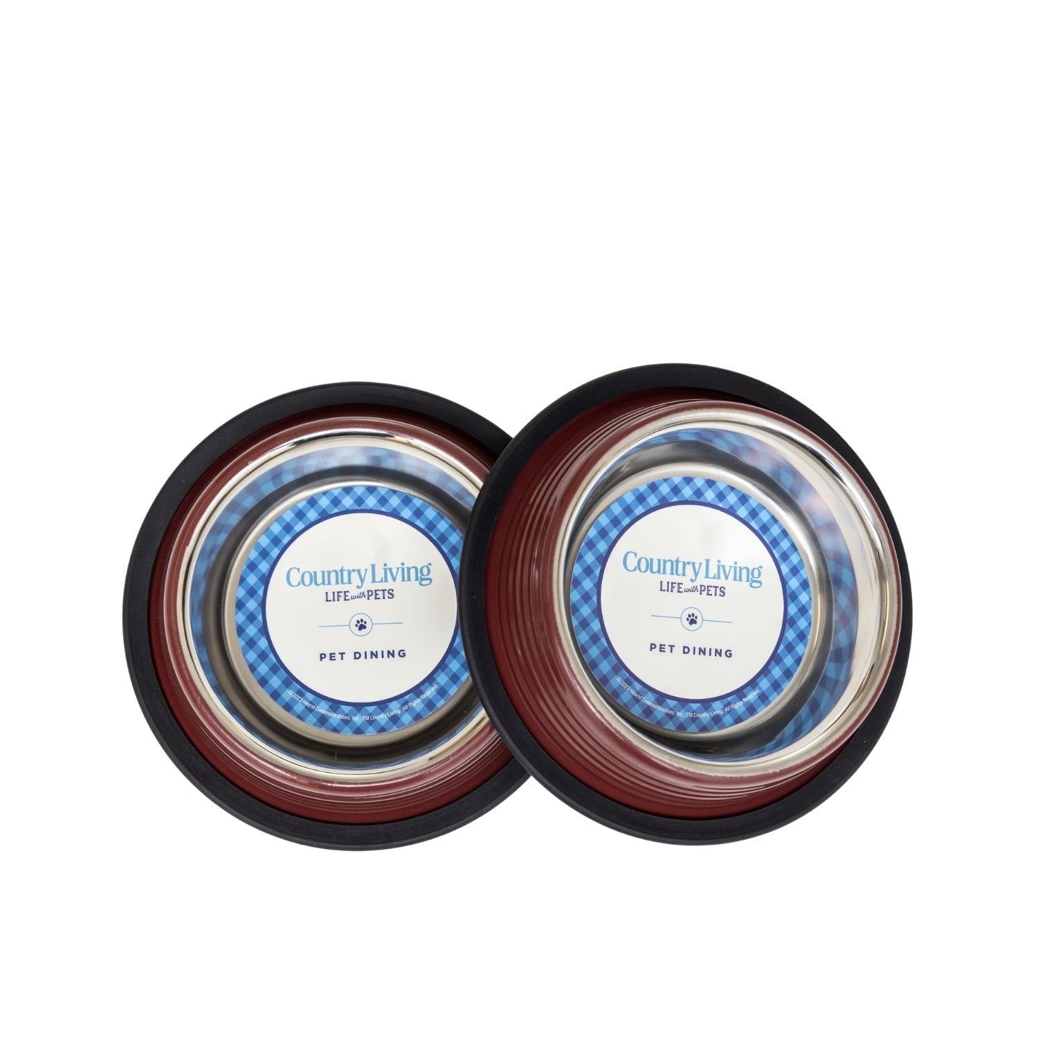 Country Living Non-Slip Pet Bowls – Merlot Red