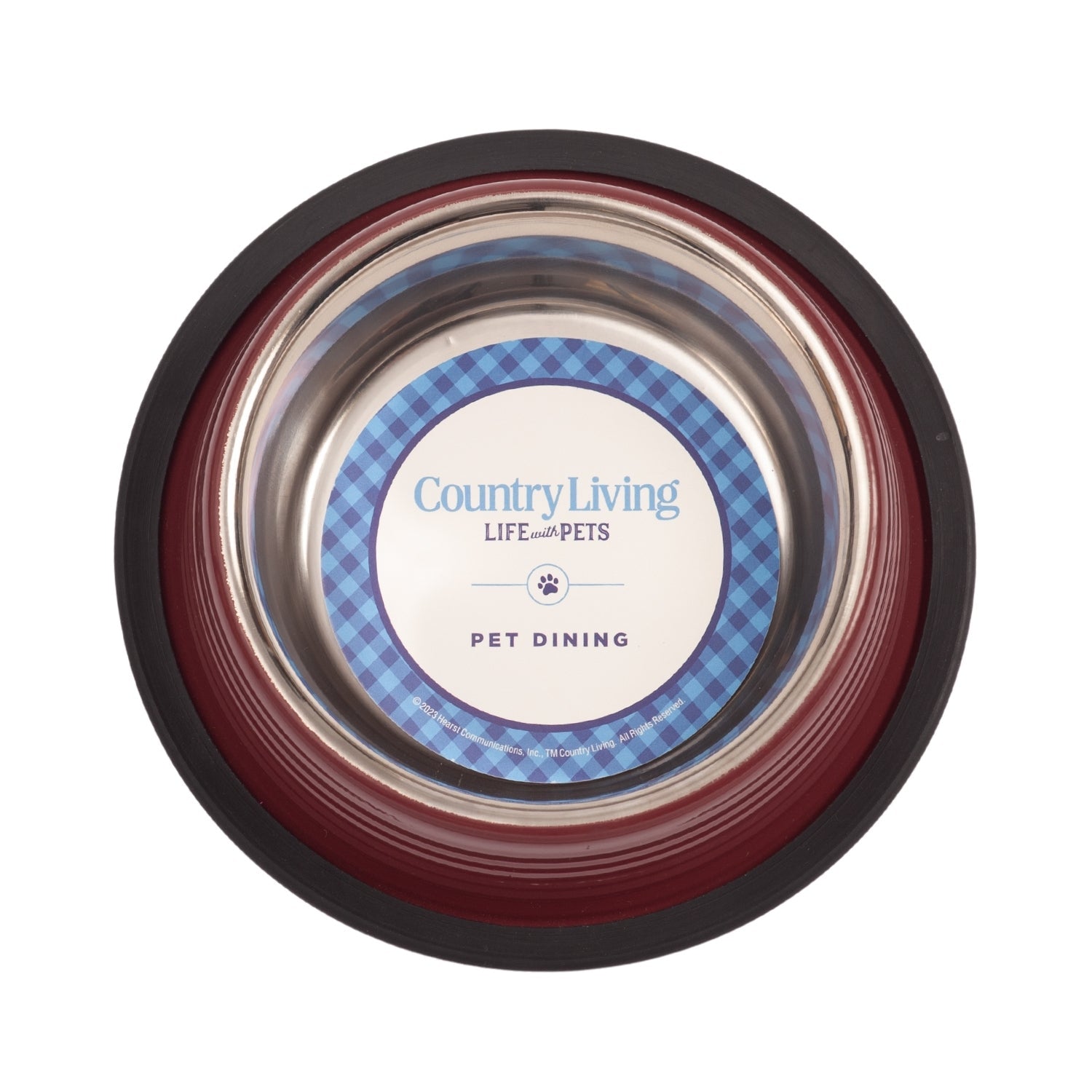 Country Living Non-Slip Pet Bowls – Merlot Red