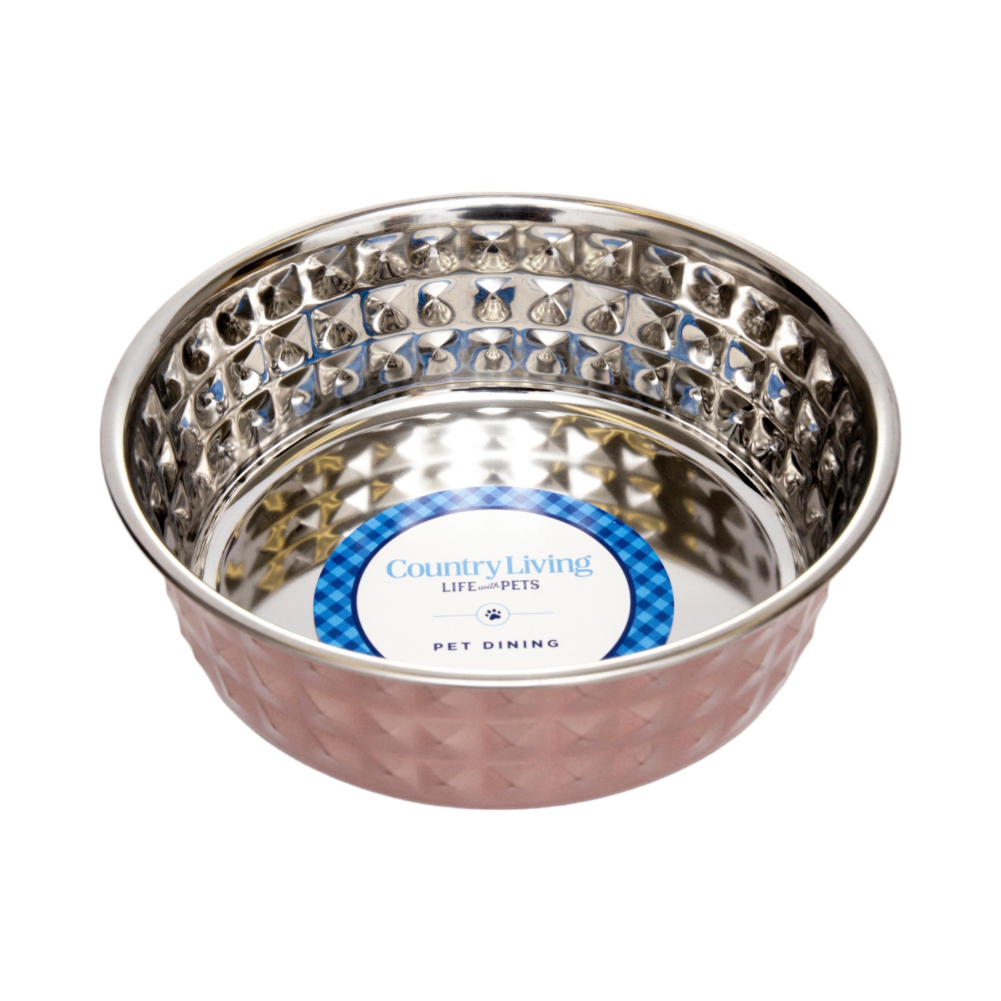 Country Living Hammered Dog Bowls – Rose Quartz XL