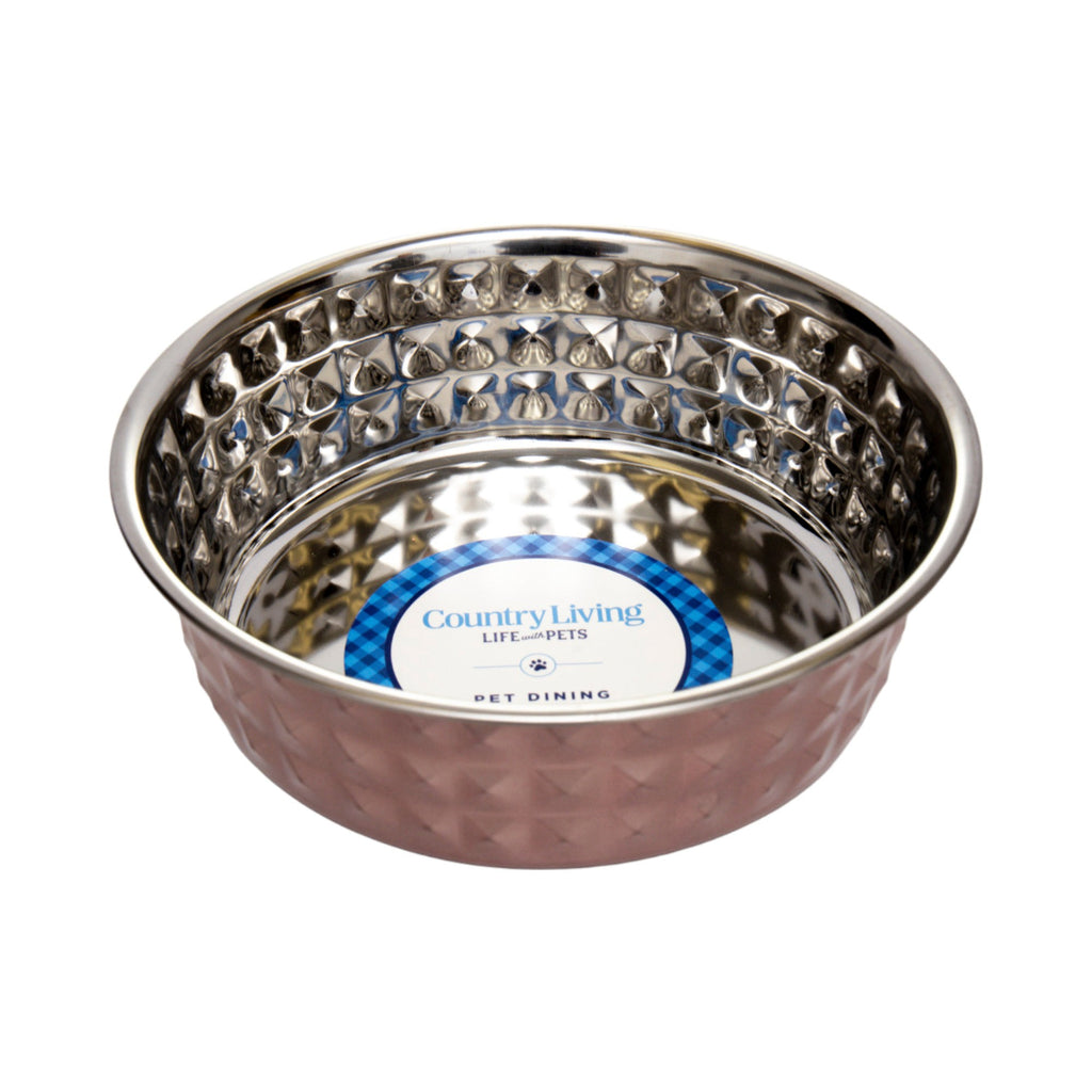 Country Living Hammered Dog Bowls – Rose Quartz XL