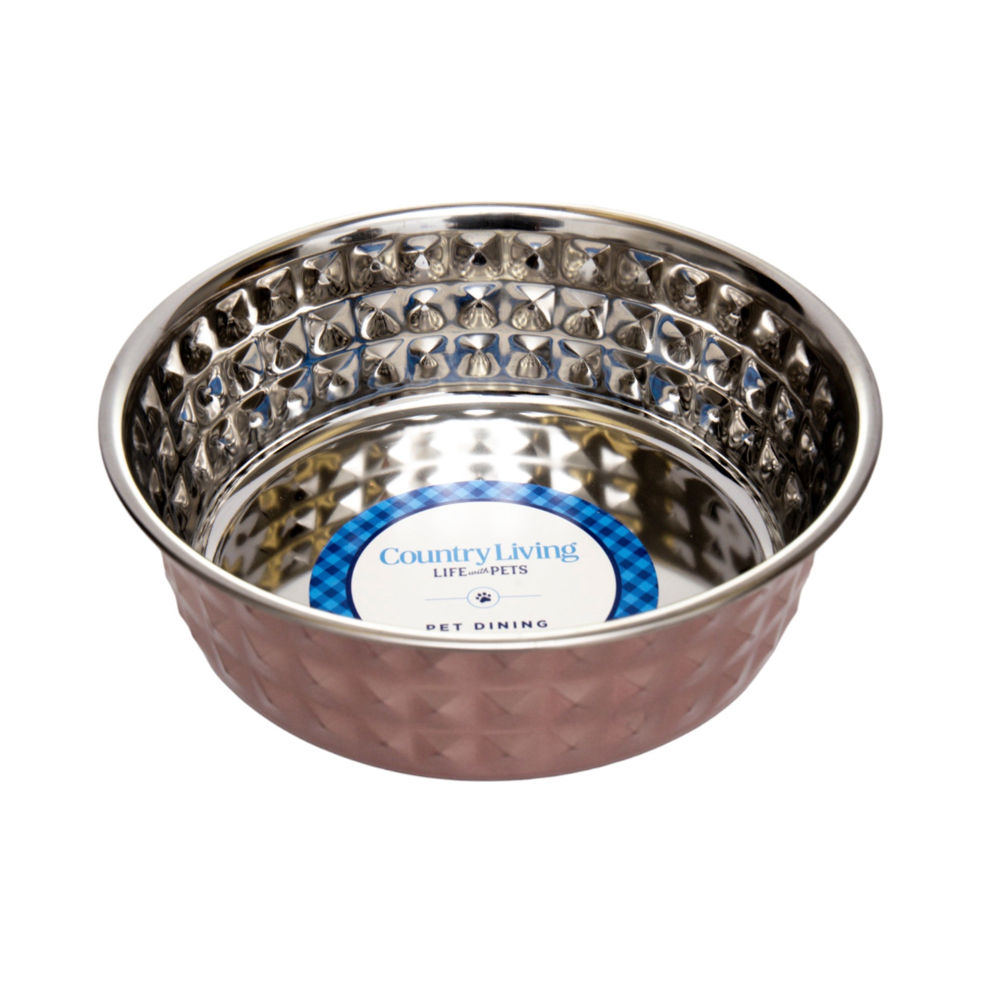 Country Living Hammered Dog Bowls – Rose Quartz XL