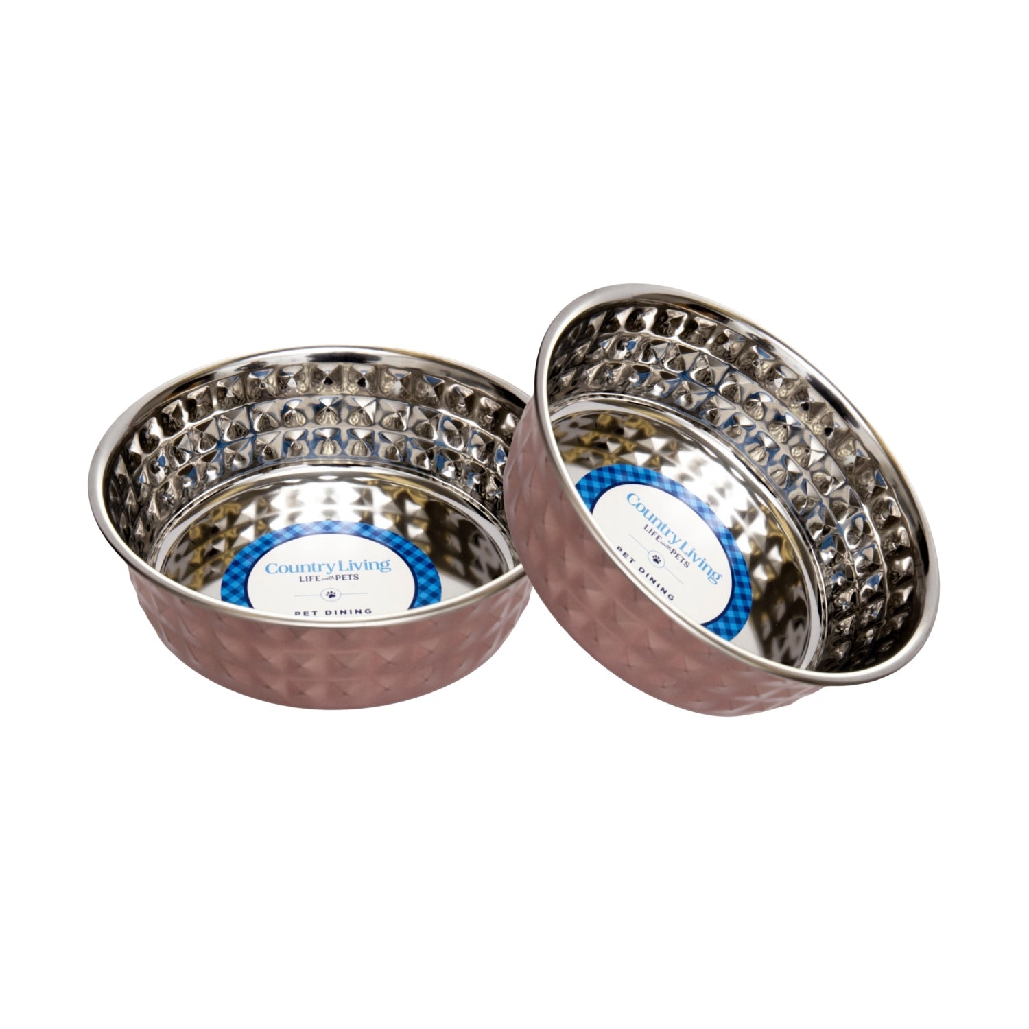 Country Living Hammered Dog Bowls – Rose Quartz XL