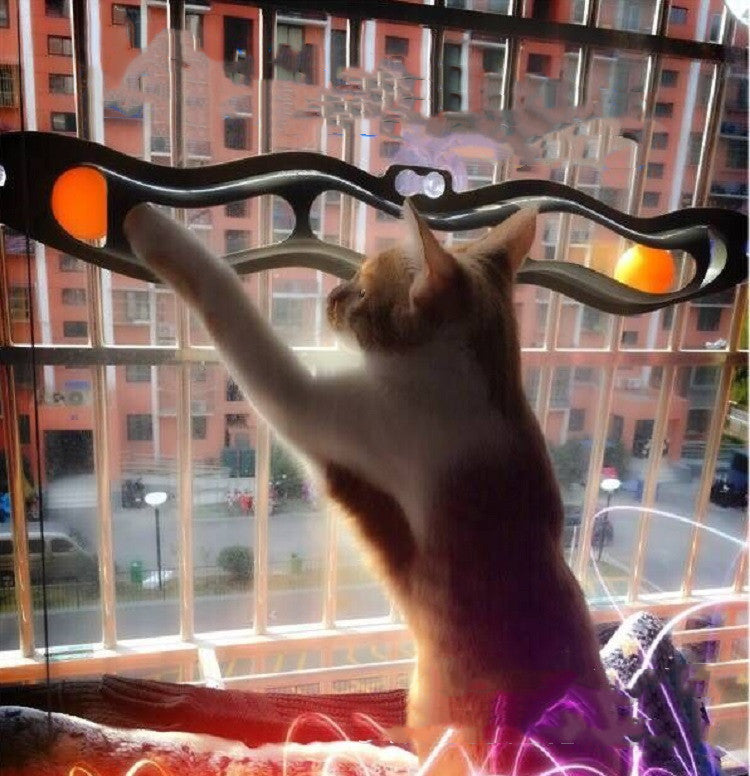 Windowsill Suction Cat Track Ball Toy