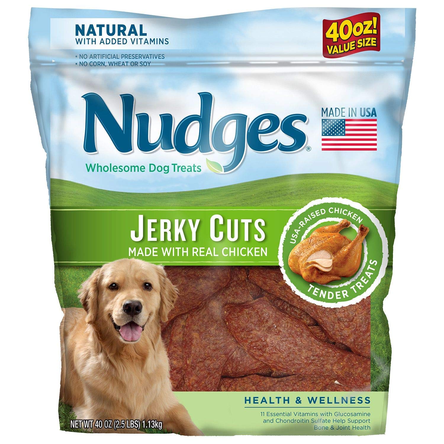 Nudges Chicken Jerky Dog Treats 40oz