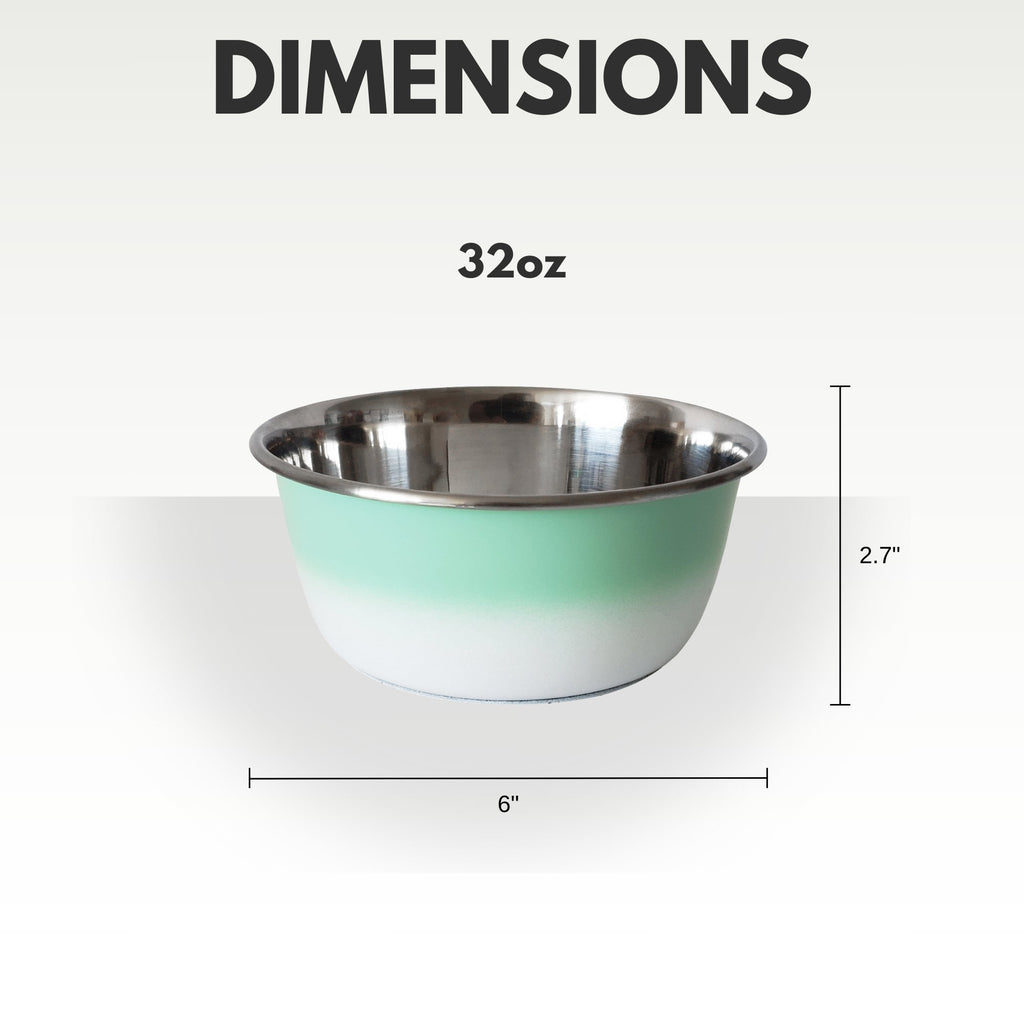 Deep Stainless Steel Dog Bowl – Mint Green