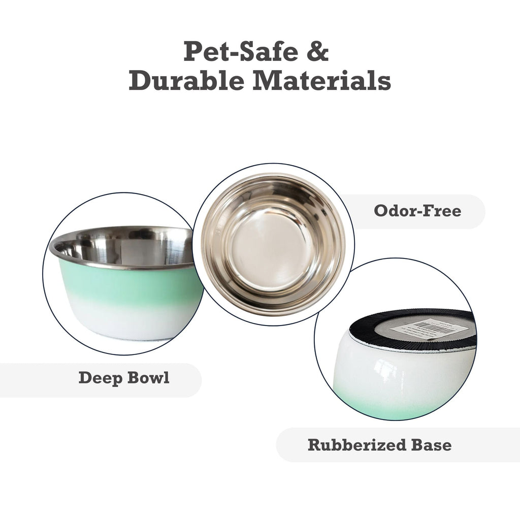 Deep Stainless Steel Dog Bowl – Mint Green
