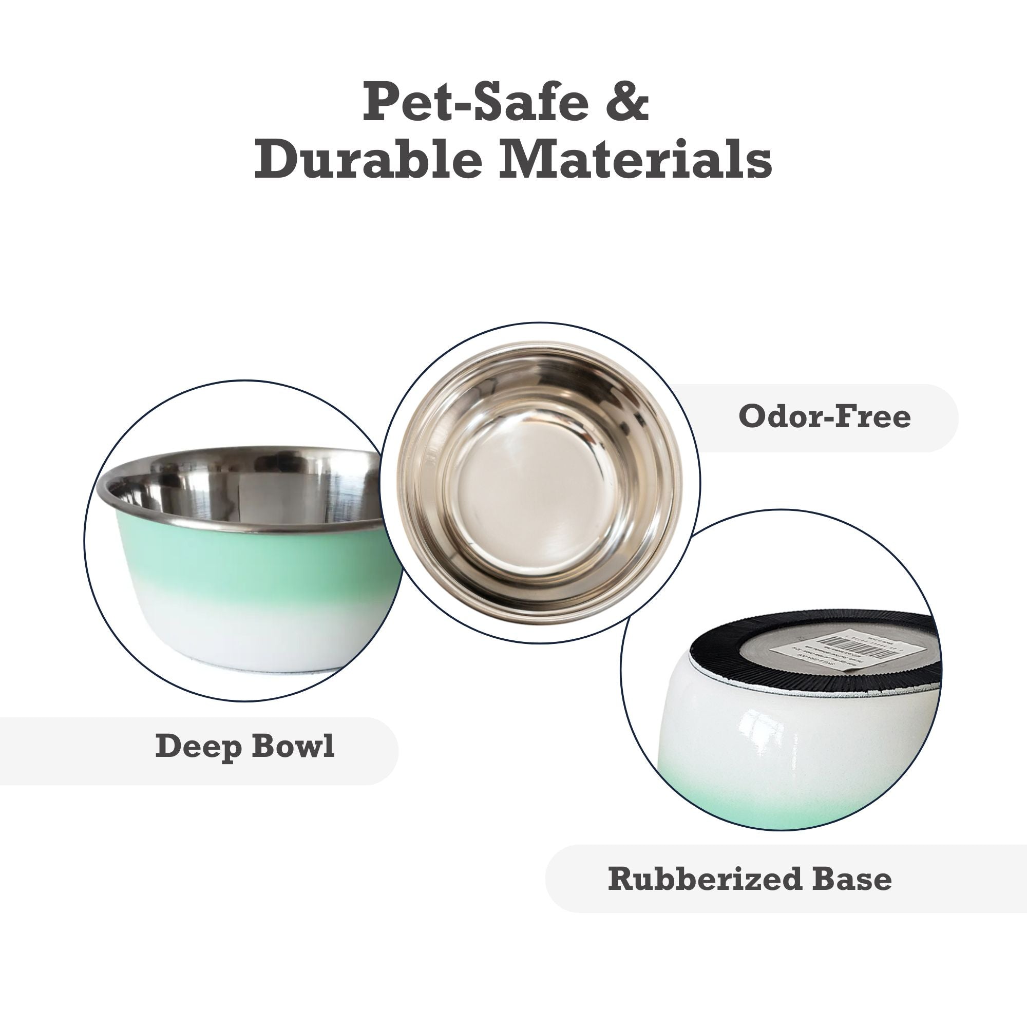 Deep Stainless Steel Dog Bowl – Mint Green