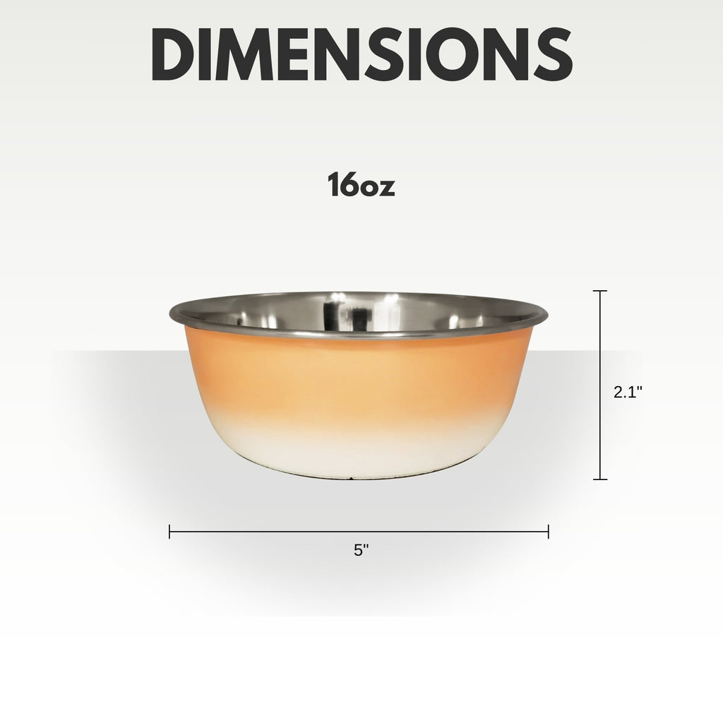 Deep Stainless Steel Dog Bowl – Peach Coral