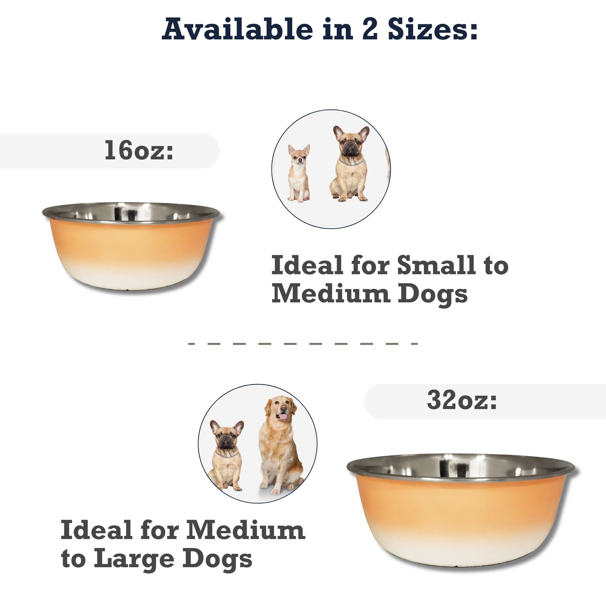 Deep Stainless Steel Dog Bowl – Peach Coral