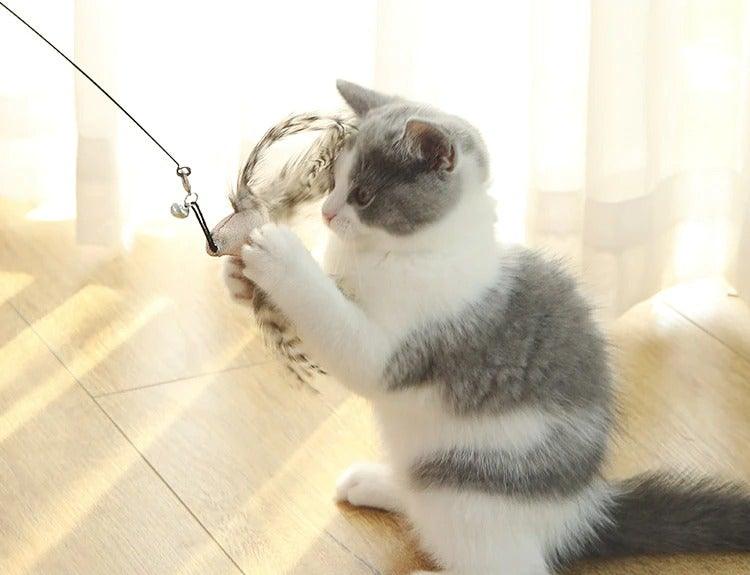 Feather Bird Bell Wand & Kicker Cat Toy