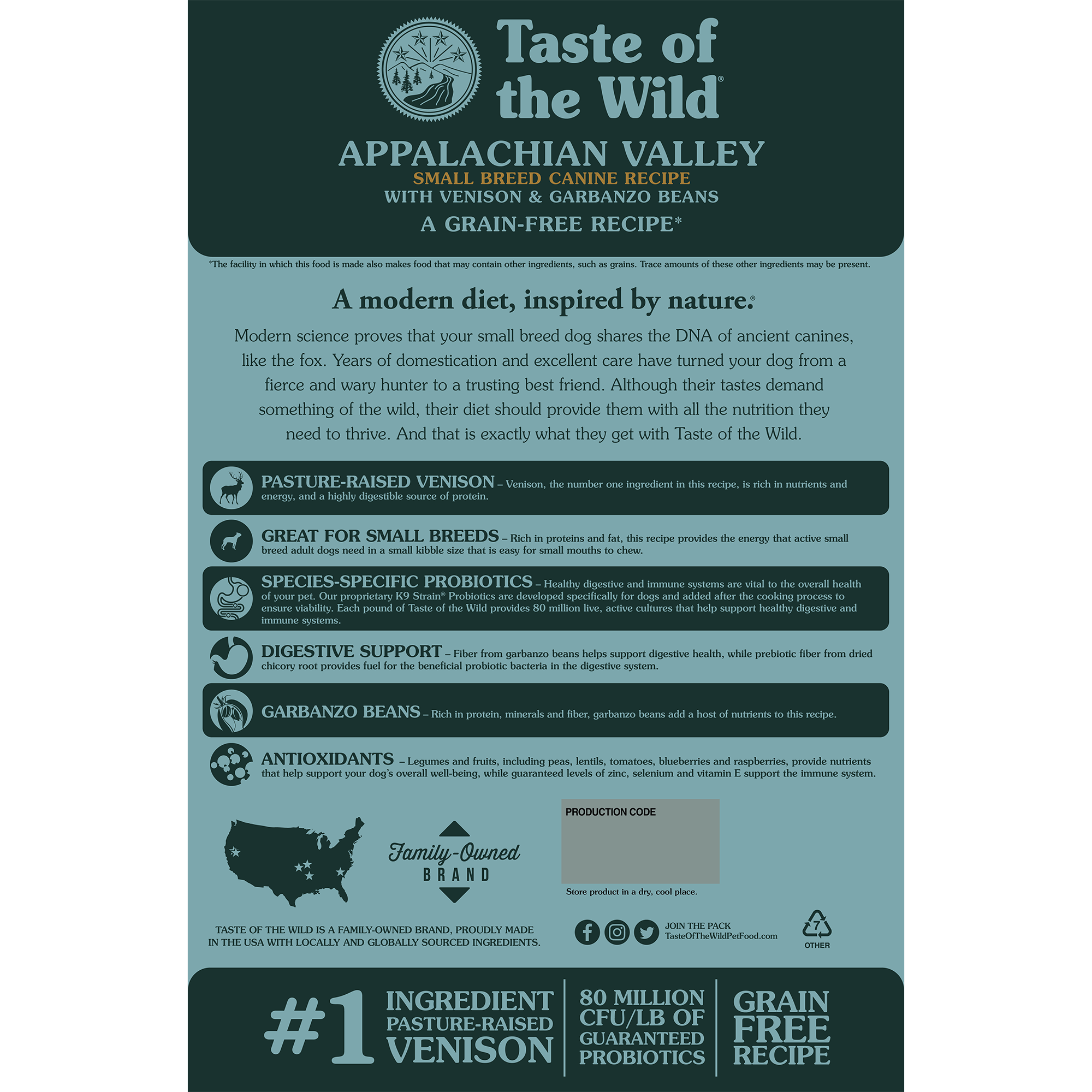 Taste of the Wild Venison & Garbanzo Small Breed Food