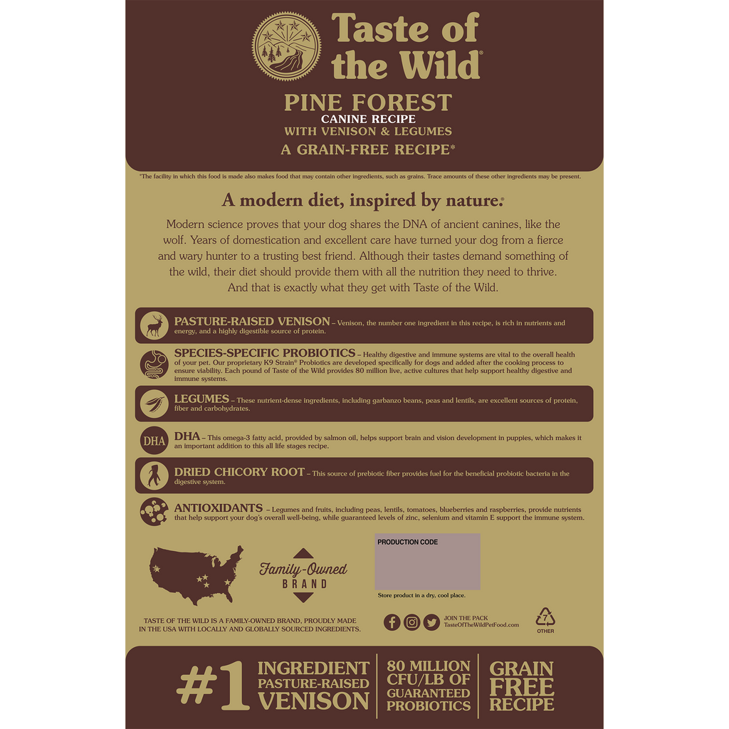 Taste of the Wild Venison & Legumes Dog Food