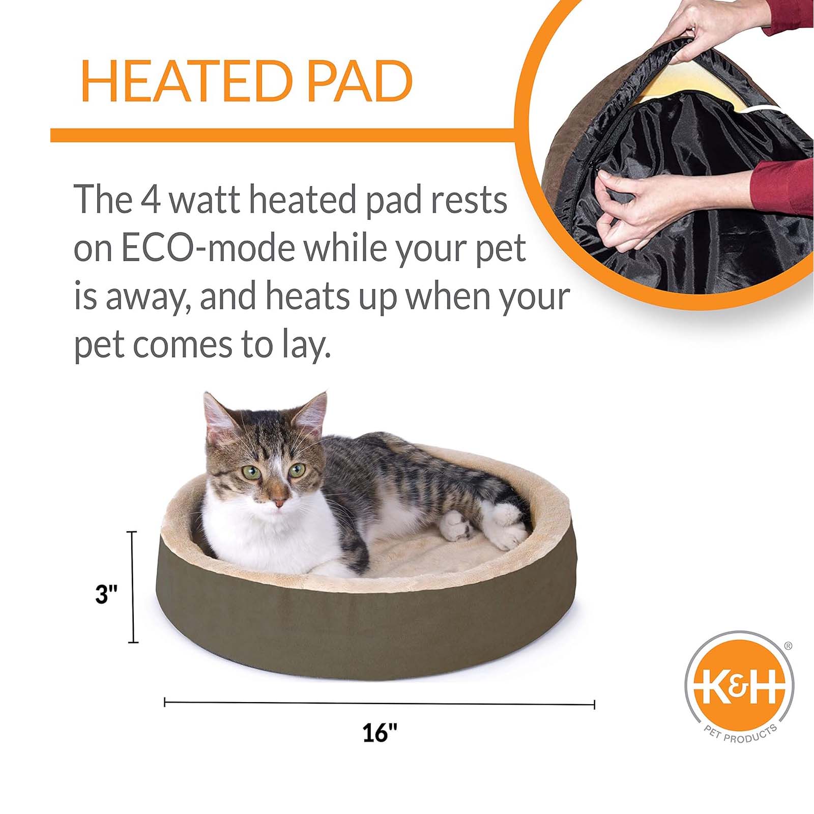 K&H Thermo-Kitty Cuddle Up Heated Cat Bed