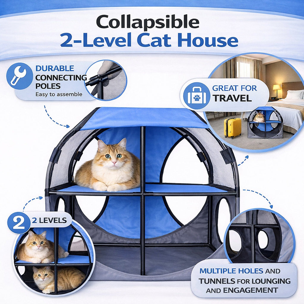 Kitty-Play Collapsible Cat Tree Maze Tunnel