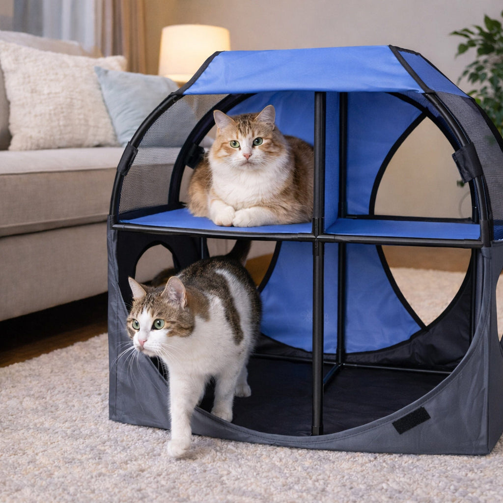 Kitty-Play Collapsible Cat Tree Maze Tunnel