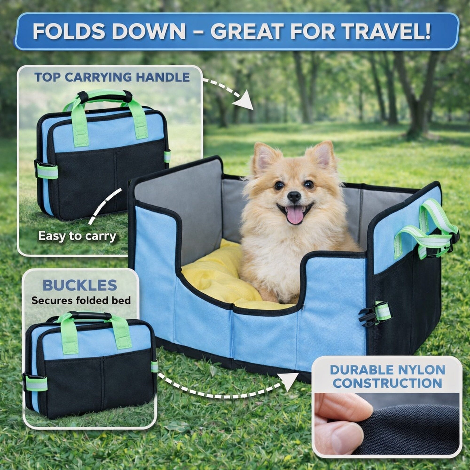 Travel-Nest Folding Cat & Dog Bed