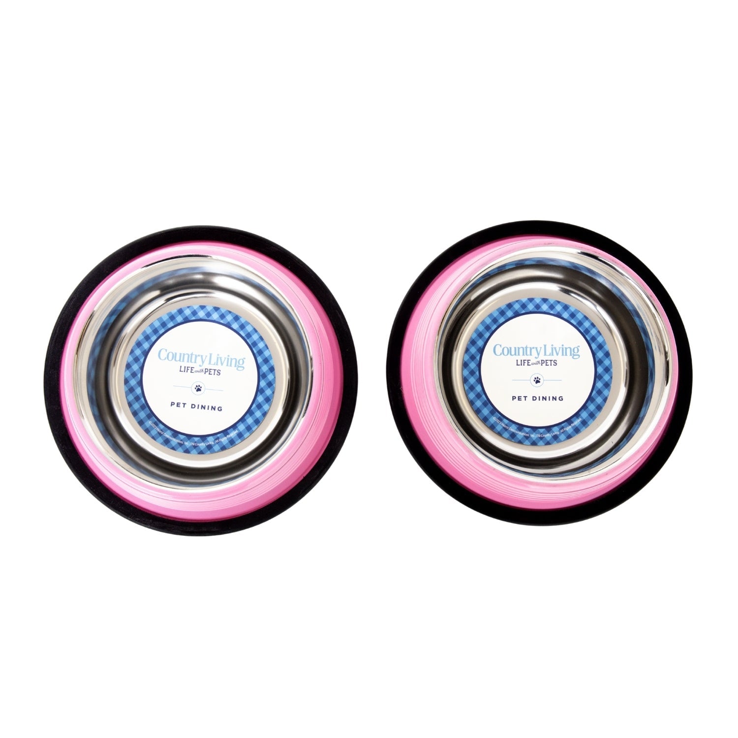 Country Living Non-Slip Pet Bowls – Pink