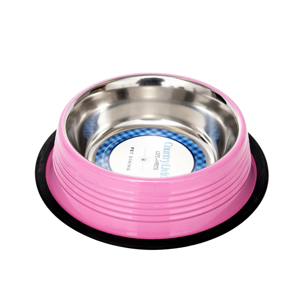 Country Living Non-Slip Pet Bowls – Pink