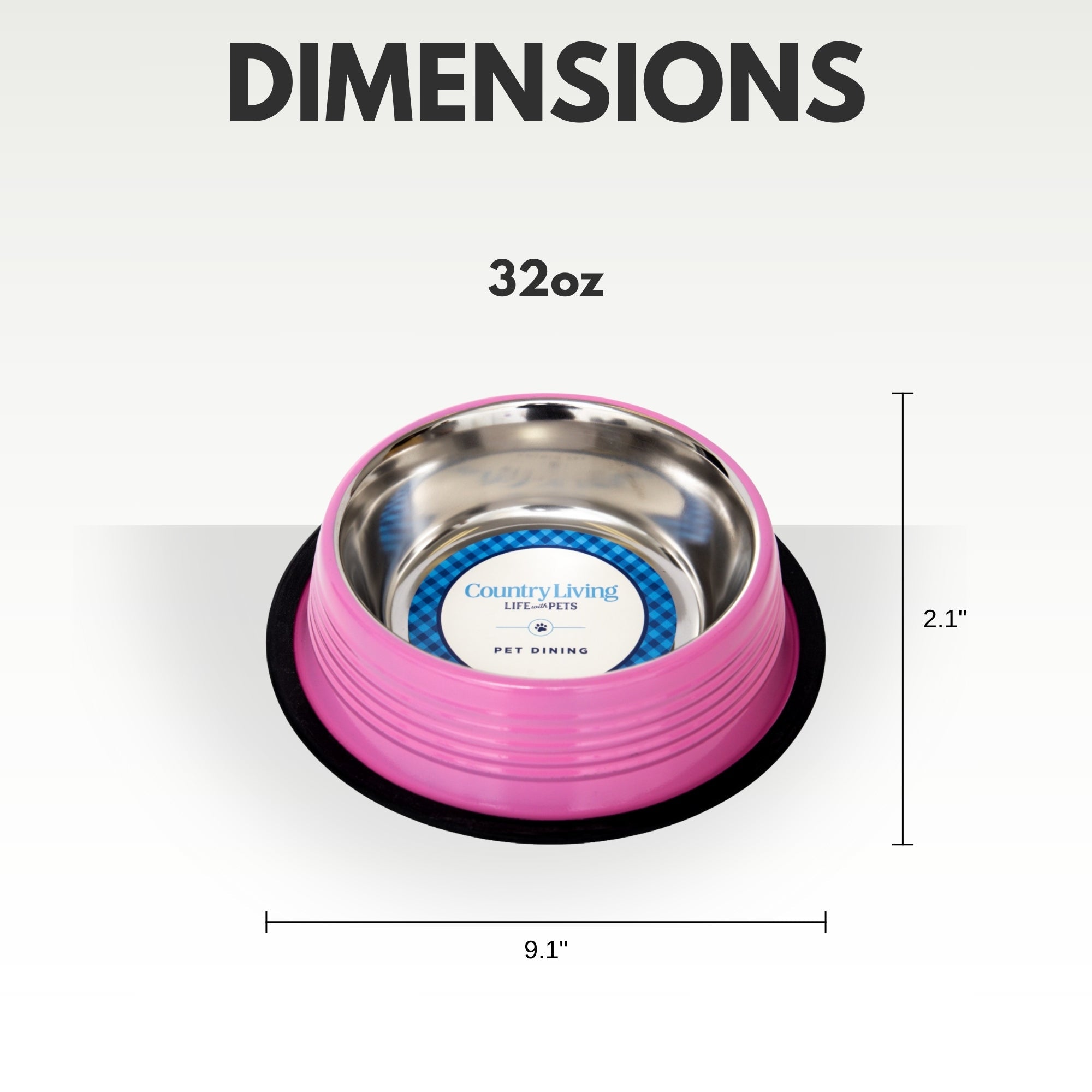 Country Living Non-Slip Pet Bowls – Pink